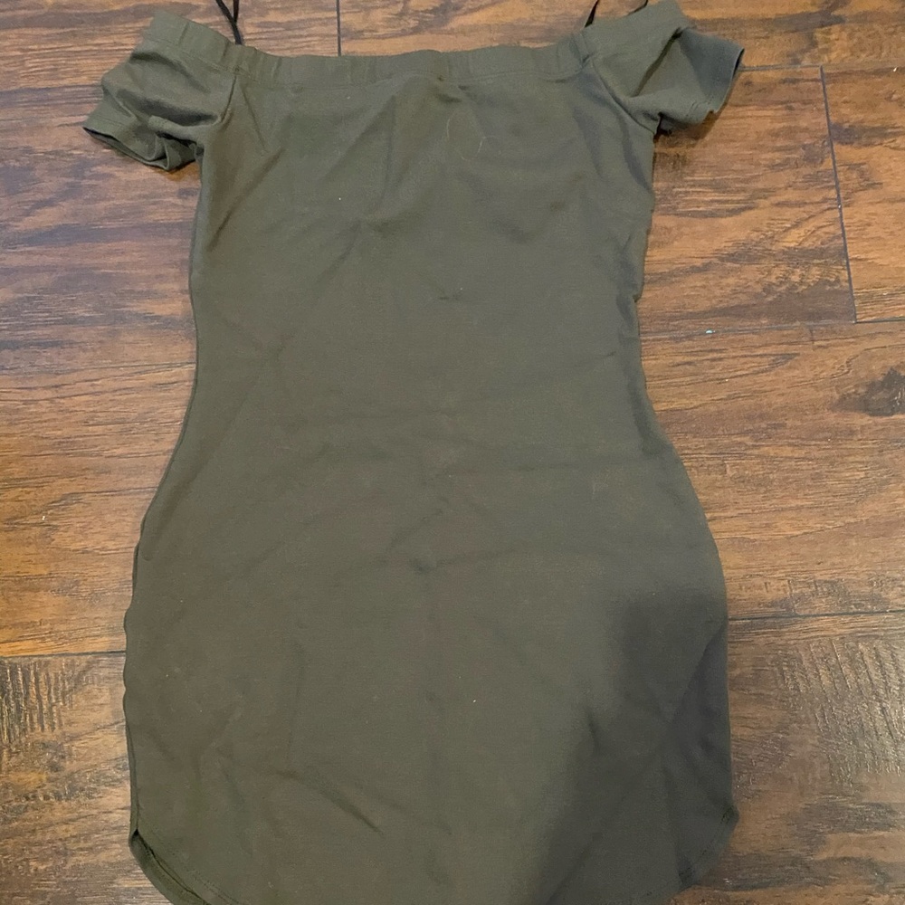 Olive green bodycon dress
